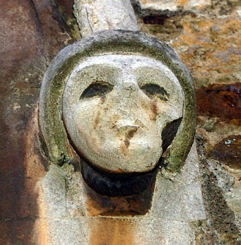 Aspley Church head on south side of west door January 2008
